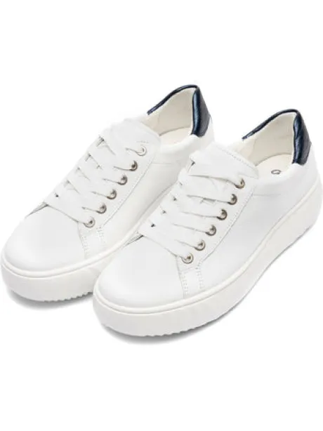 Ara White Wide Fit Platform Trainer|124652305B