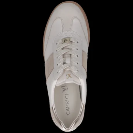 Caprice White and Gold Combo Trainer|923705130