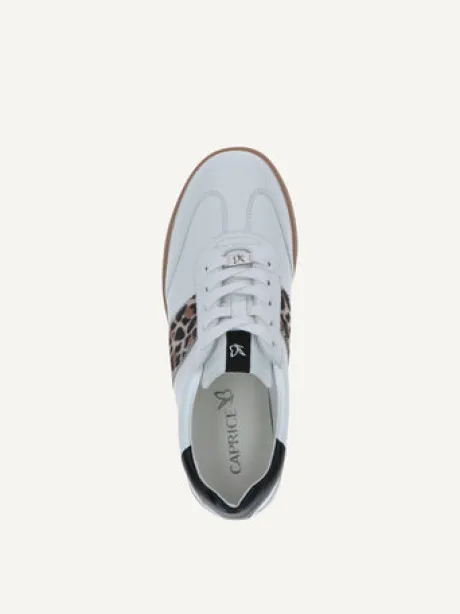 Caprice White and Leo Print Trainer|923705195