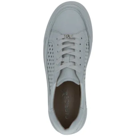 Caprice White Laser Cut-outs Platform Trainer|923719102