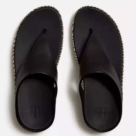 Fitflop Lux Graphic-Weave Leather Toe-Post |A4Q001