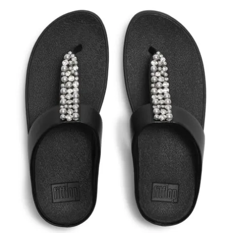 Fitflop Pearls and Crystal Black Toe Post|A2N001