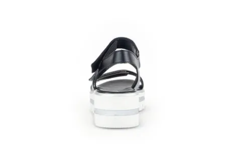 Gabor Blue and Silver Wedge Sandal|8462061