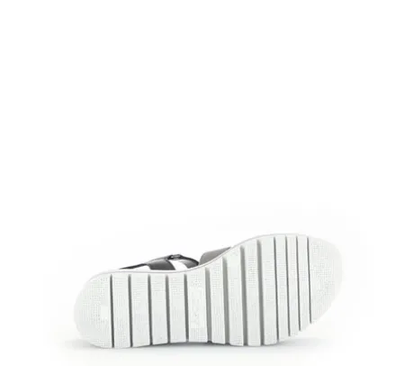 Gabor Blue and Silver Wedge Sandal|8462061