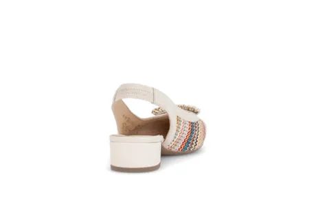 Gabor Multicolor Fabric and Leather Sling Back|8152640