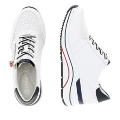 Remonte White Wide Fit Comfort Trainer|D0T0481WH