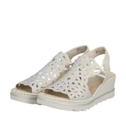 Rieker Beige Wedge Comfort Sandal|6746562