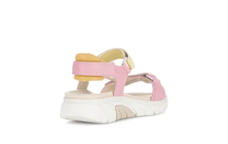 Rolling Soft Pink and Yellow Wedge Sandal|8683359