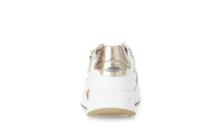 Rolling Soft White and Taupe Wedge Trainer|8695852
